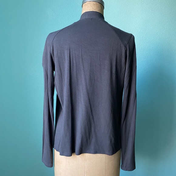 Gap women’s XS asymmetrical jersey wrap cardigan / dark grey - Picture 3 of 5
